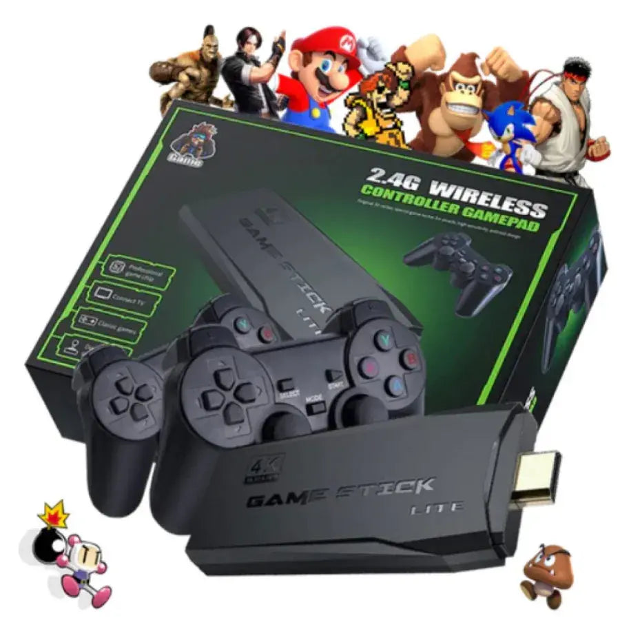 Consola de Videojuegos Retro 64GB +10.000 Juegos + 2 Controles Inalámbricos